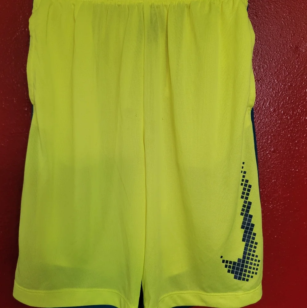 ⭐️ 3/$20 Nike: Boys' Bright Yellow and Teal Athletic Shorts: Size L
